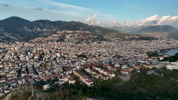 Paragliding aerial view 4 K