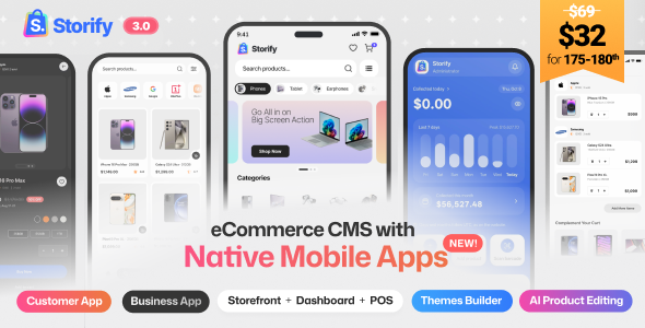 Storify – eCommerce CMS, POS, Multivendor eCommerce Marketplace, React Native Mobile App