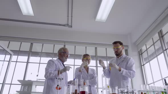 Scientist Work with Science Equipment in Laboratory