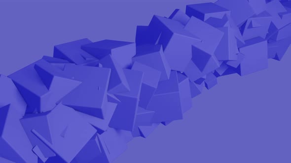 Abstract violet cubes in 3D rendered background. Futuristic minimal motion graphic concept
