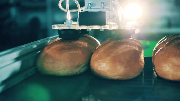 Robotic Device is Relocating Loaves of Bread