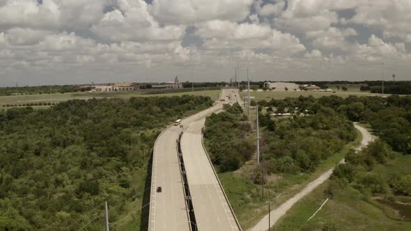 Pan down shot of a newly restored highway.