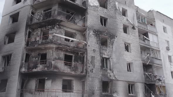 Residential Building Destroyed By the War in Ukraine