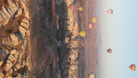 Vertical Video  Balloons in Cappadocia Turkey