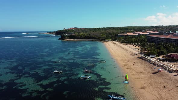 Drone Flying Around Nusa Dua Beach in Bali