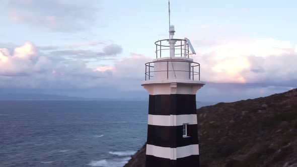 Sarpincik Lighthouse Drone Shooting Blue Sea