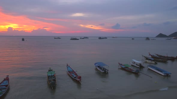 Sunset Over Boats