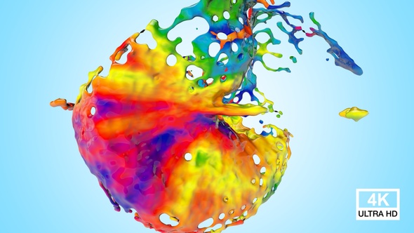 Multicolor Paints Collision Splash 4K alt