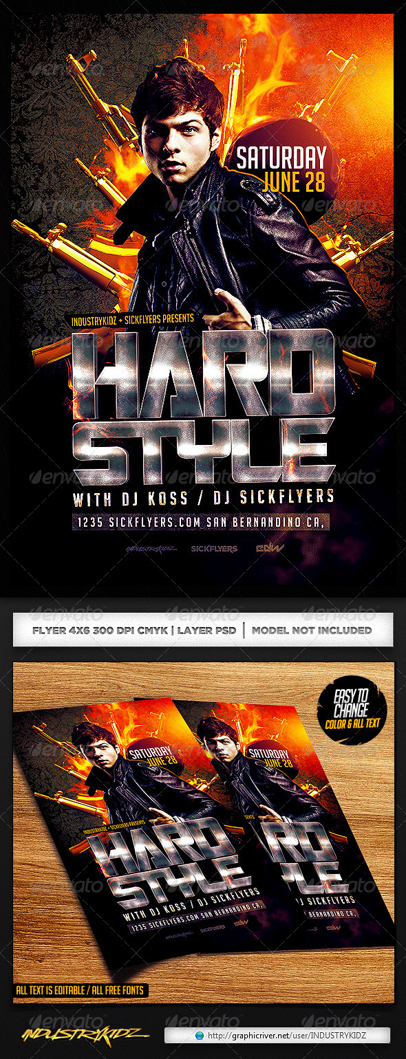 Hardstyle Flyer Template PSD