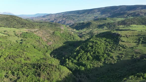 Aerial View Of Forests And Mountains