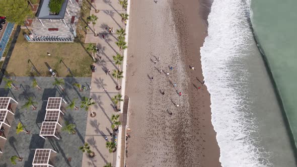 Aerial View of the Beach at the Seaside Resort Town. Turkey