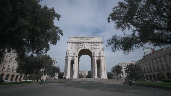 Genoa Arco Della Vittoria Victory Arch Timelapse