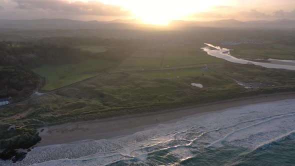 Aerial View of Culdaff Beach in Donegal Ireland