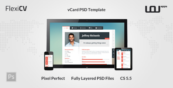 FlexiCV - Szablon PSD vCard