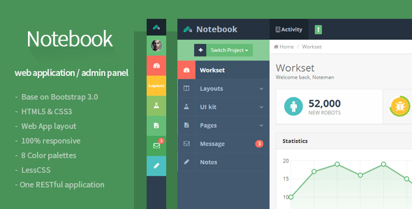 Notebook - Web App and Admin Template
