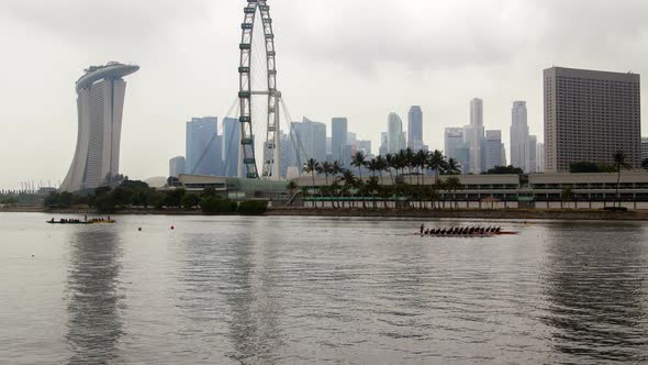 Singapore Cityscape in Cloudy Weather Time-lapse