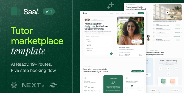 Saal — Tutor Marketplace React NextJs Template
