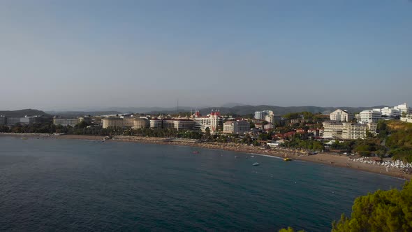 An Aerial View. Resort Coast of Turkey. Five Star Hotels on the First Line By the Sea