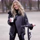 Happy Woman with Coffee to Go on Scooter - VideoHive Item for Sale