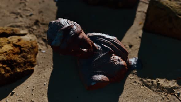 Ancient Woman Bust at Sand Beach alt