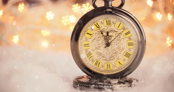 Retro Style Clock Christmas or New Year