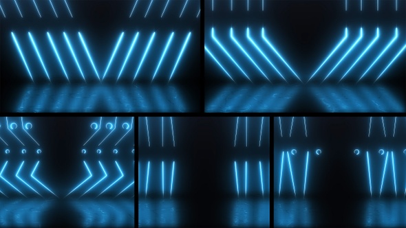 Abstract Neon Lines Background 4K Pack