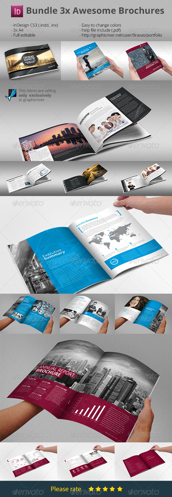 Bundle Brochures Template Indesign x3