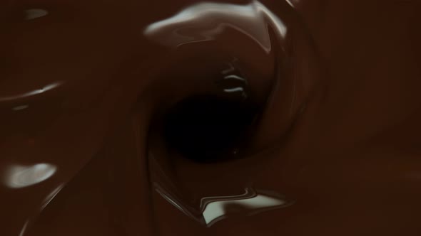 Super Slow Motion Shot of Chocolate Vortex at 1000 Fps.