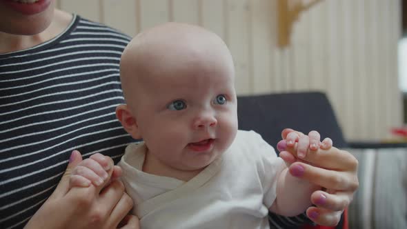 Blue Eyed Baby Girl Smiling