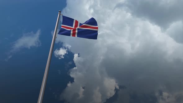 Iceland Flag Waving 4K