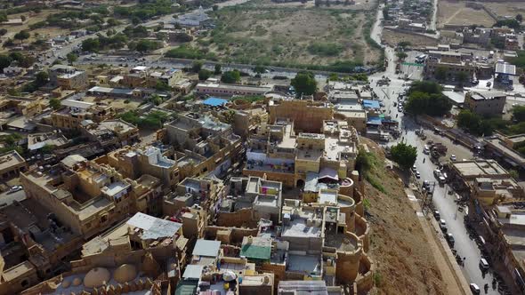 Jaisamer in Rajasthan, India. Aerial Shot