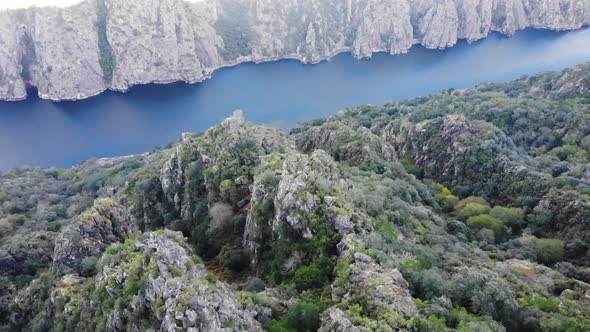  River Sil Canyon, Galicia Spain.Aerial View 