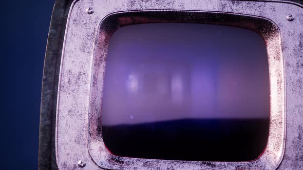 Retro TV on Blue Sky Background alt