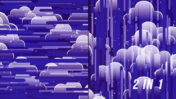 Cartoon Night Clouds