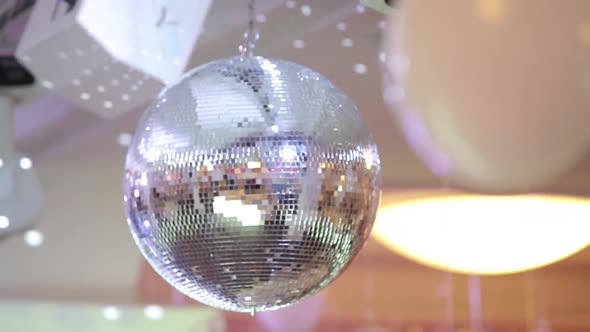 Blur Effect and Sharpness of the Brilliant Mirror Ball. Close Up