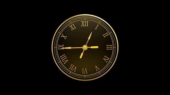 Gold Clock Fast Timer Animation