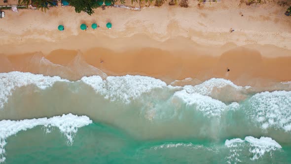 Aerial Front View of Surin Beach Phuket