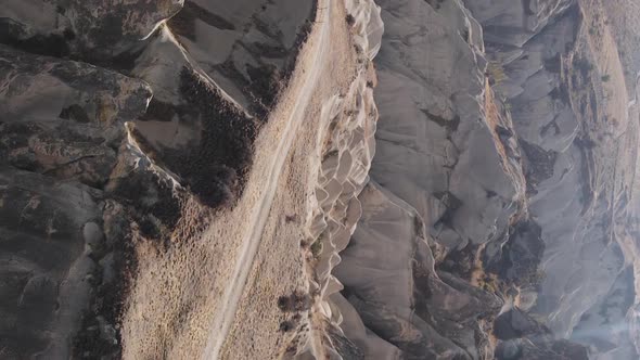 Vertical Video Cappadocia Landscape Aerial View