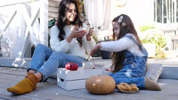 Small Happy Family Celebrating Thanksgiving