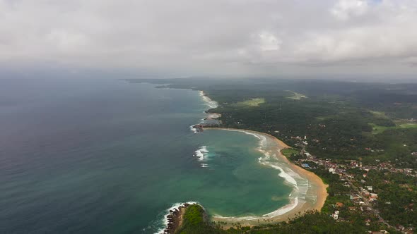 Coastline and Ocean on the Island of Sri Lanka