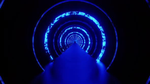 Blue Spotted Rings Tunnel Background Vj Loop 4K