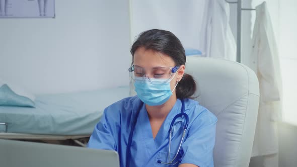 Paramedic Wearing Protection Mask