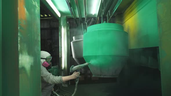 Industrial Painting Process in Chamber