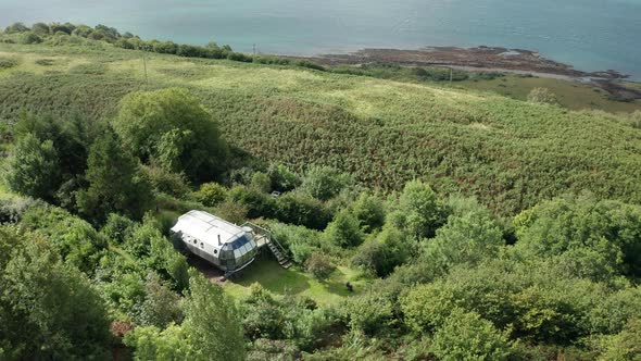 AERIAL REVEAL- A modern home opposite Mull on Scotlands West coast