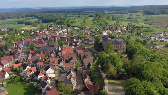 Aerial View of Diemelstadt Rhoden in Germany