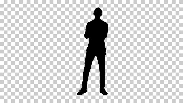 Silhouette man standing, Alpha Channel