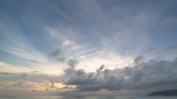 Time Lapse Clouds Moving  In Sunset