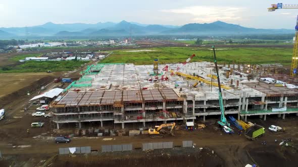 Work in progress for construction of Kulon Progo international airport, Yogyakarta in Indonesia. Aer