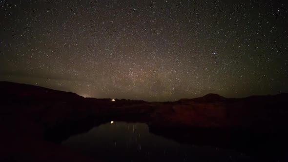 Time lapse of stars circling through the sky