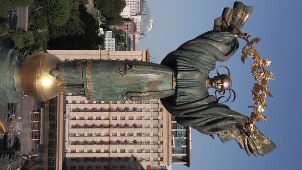 Monument on Independence Square in Kyiv Ukraine